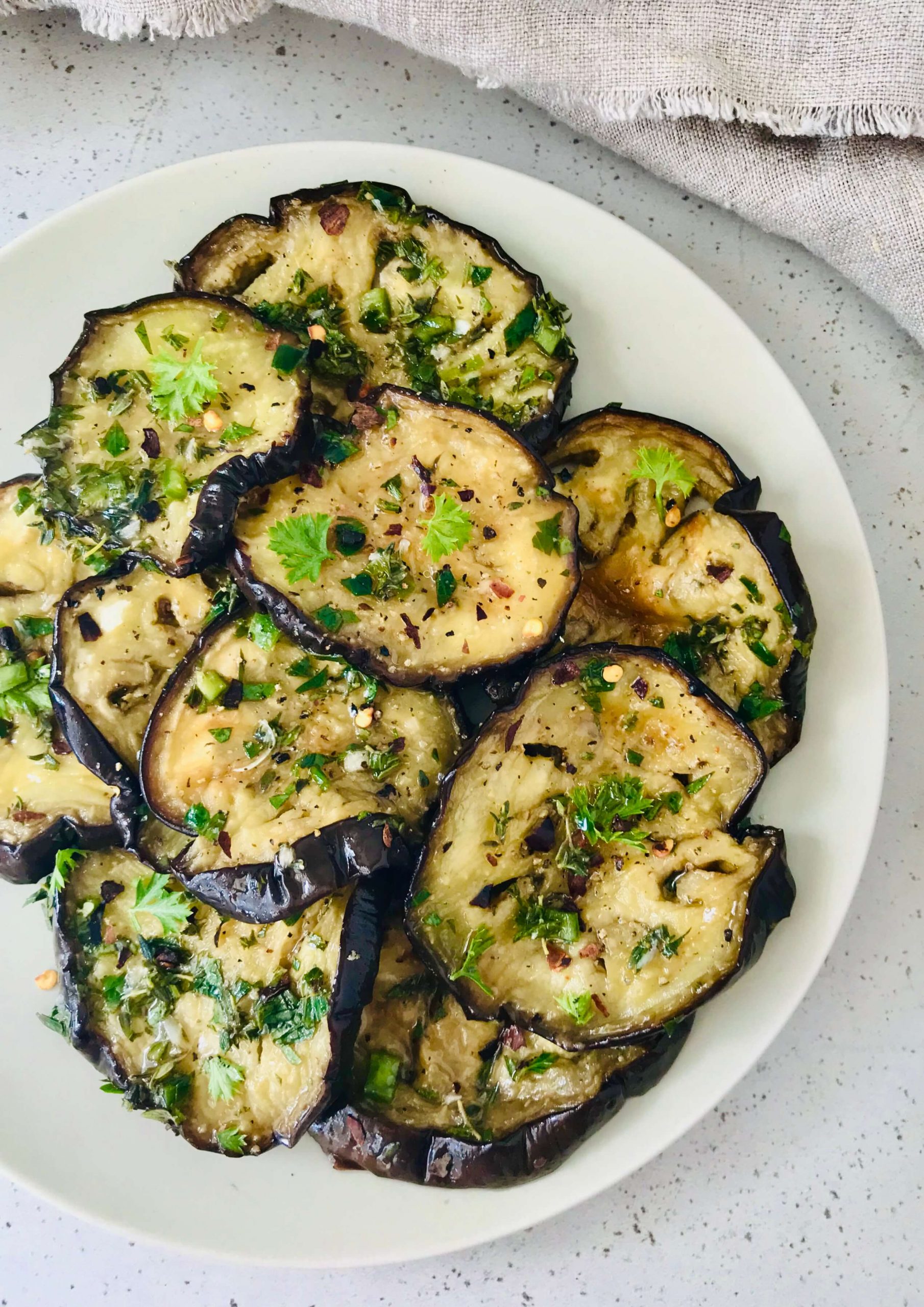 Marinated Roasted Eggplant | Easy Read Recipes by Leanne Foreman